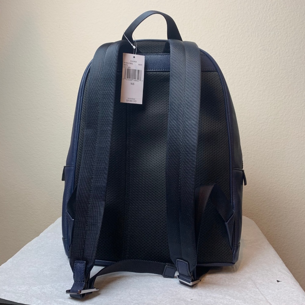 MK Leather Navy Cooper Backpack - Picture 2 of 6